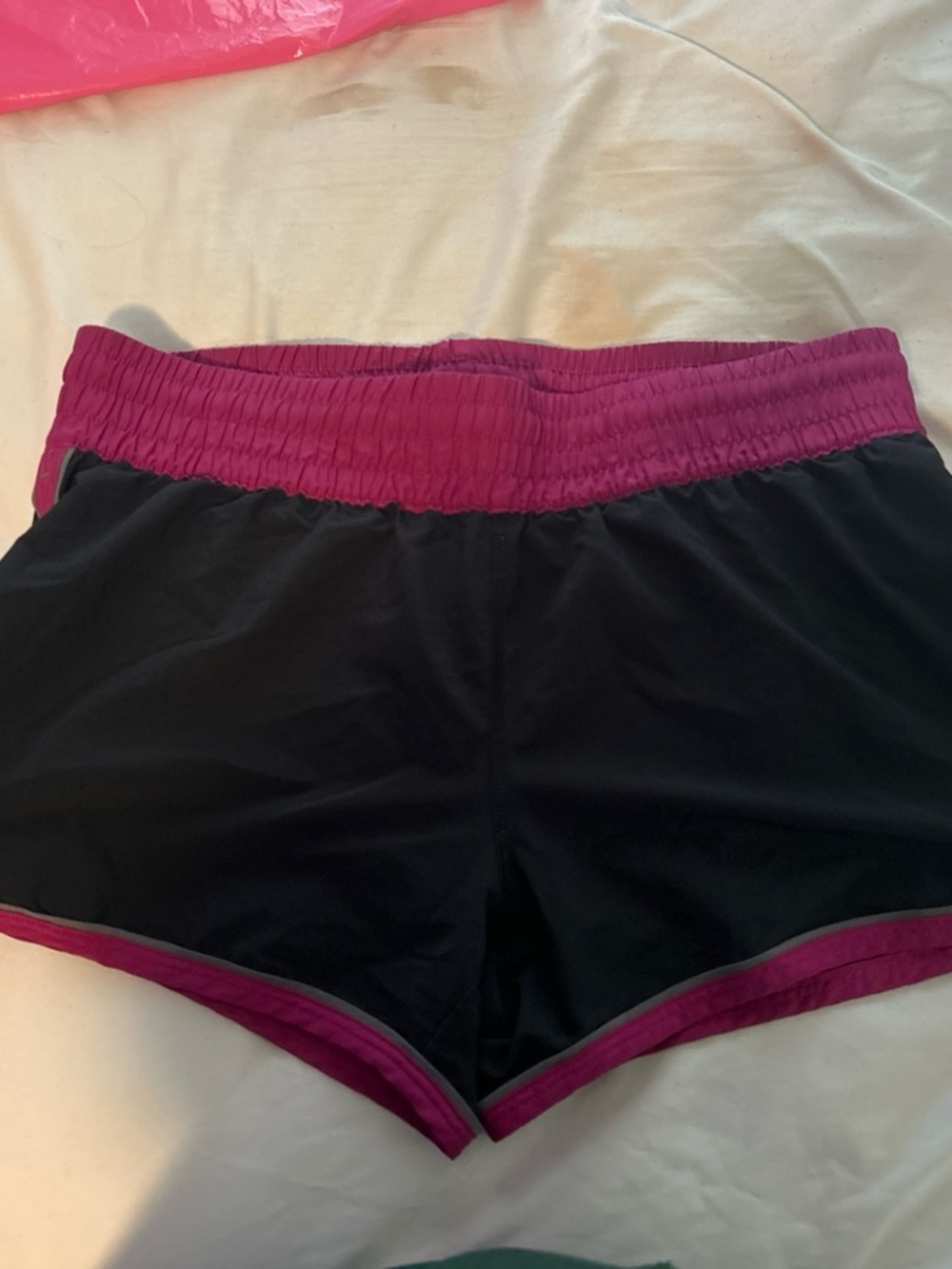 Under Armour Black Shorts with Fuchsia Trim